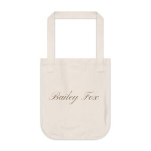 Personalized Script Canvas Tote — 'Bailey Fox' Organic Reusable Bag